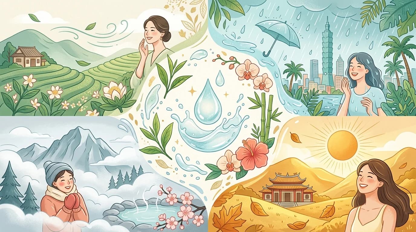 台灣四季微氣候保養圖解從梅雨高溫到冬季東北季風